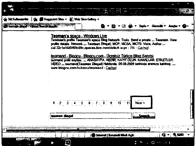 17 burada bulunan Next (sonraki) seçeneğini tıklayın. Arama sonuçlarında görüntülenen bağlantıları tıklayarak ilgili Web sitelerini açabilirsiniz.