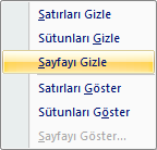 Sayfaların sekme rengini değiştirmek için; 1. 2. 3. Giriş sekmesinin Hücreler grubundan Biçim seçilir. Açılan seçeneklerin Sayfaları Düzenle bölümünden Sekme Rengi seçilir.