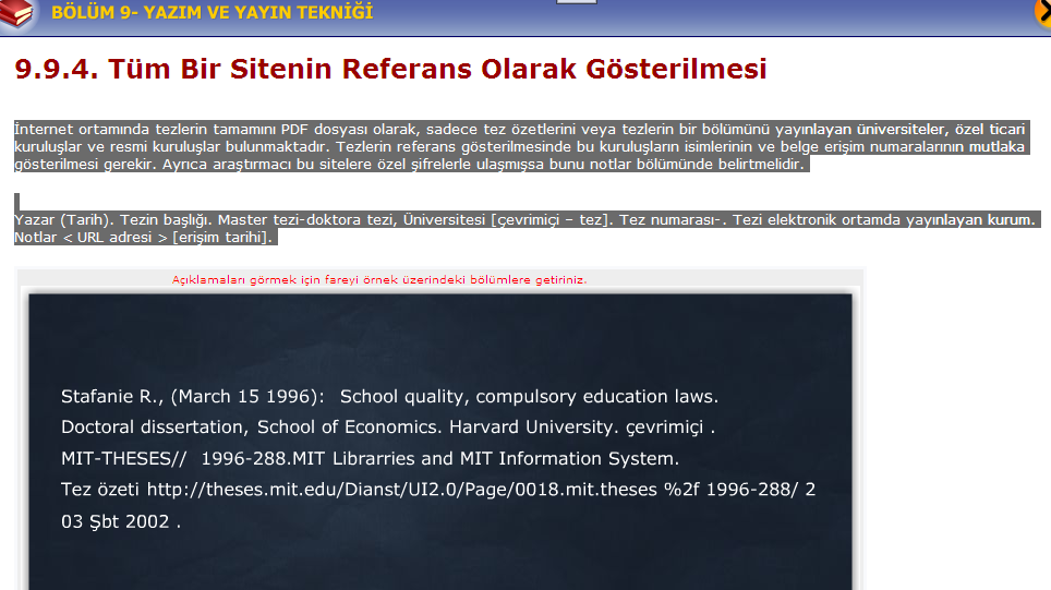 ve resmi kuruluģlar bulunmaktadır. Tezlerin referans gösterilmesinde bu kuruluģların isimlerinin ve belge eriģim numaralarının mutlaka gösterilmesi gerekir.