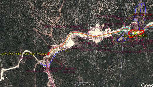 Bu alanın bir kısmını 203 ada 5 parsel oluşturmakla