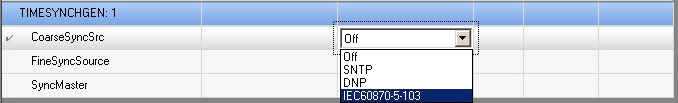 Bölüm 16 1MRK 504 128-UTR - Temel IED fonksiyonları Kapalı SNTP IRIG-B SenkAna parametresi, iletişim şebekesinde (IEC61850-8-1) bağlı IED sisteminde zaman senkronizasyonu için IED'nin ana birim olup