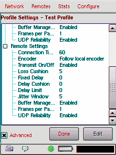 ACCESS Kullanım Kılavuzu 1 Şekil 18 Gelişmiş Profil Ayarları Aşağıdaki gelişmiş seçenek Şifreleyici'yi etkilemektedir: Frames per Packet (Bir Paket için Çerçeve Sayısı) Bu, şifreleyicinin bir pakedi