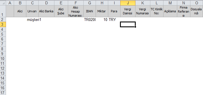 EFT/Havale Listesi yükleme Bu modül sayesinde para transferi yapılacak yerlerin bilgilerini excel dosyası kullanarak toplu olarak eklenebilir.