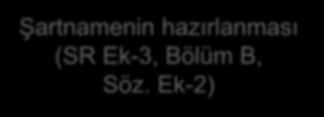 ) Şartnamenin hazırlanması (SR Ek-3, Bölüm B, Söz.