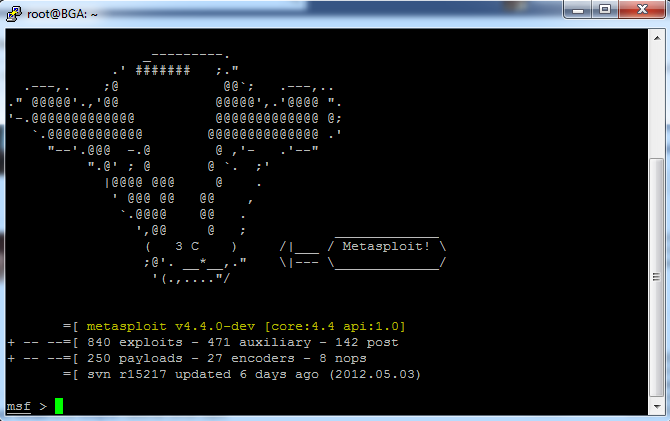 Konsol tabanlıdır. msfconsole Metasploit in en popüler aracıdır. İşletim sistemi komutlarınıda çalıştırabilir.