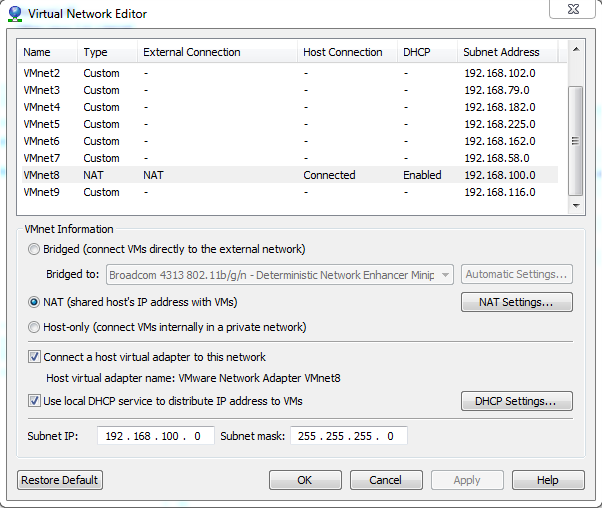 Bridge - Nat Host Only Bulunduğum network aralığı 10.0.0.0/24 ve vmware NAT interfacede 10.0.0.0/24 subnetinden dağıtıyor olsa ne yapacağım? sorusunu sorabilirsiniz.