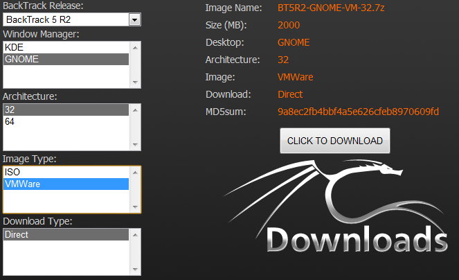 Backtrack VM İmajı İndirme Bu eğitim, Backtrack Vmware imajı kullanılarak hazırlanmıştır. Aşağıda ki fotoğraf Backtrack vmware imajını indirmeye yöneliktir.