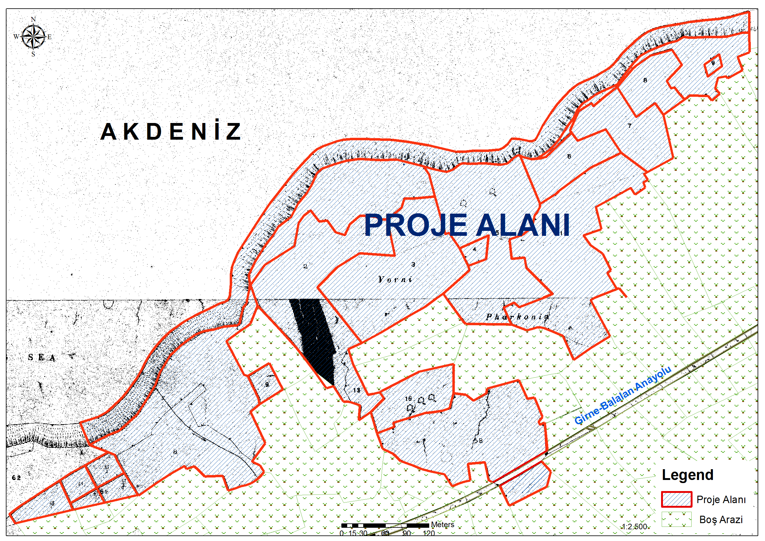 ġekil 1: Proje için seçilen yerin tapu yer planı.