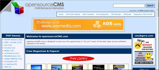 ġekil 1.2 gösterilen www.opensourcecms.com adresinde pek çok açık kaynak CMS i deneme Ģansına sahipsiniz. 1.2. Dinamik WEB sayfaları HTML diliyle kodlanmıģ ve herhangi bir içerik yönetim sistemiyle yönetilmeyen web sayfalarına statik sayfa denir.