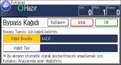 Zarflara Kopyalama 1. Orijinalin yüzü aşağı gelecek şekilde şaryo camı üzerine yerleştirin. Orijinal, sol arka köşeye hizalanmalıdır. 1 CMS001 1. Yerleştirme işareti 2.