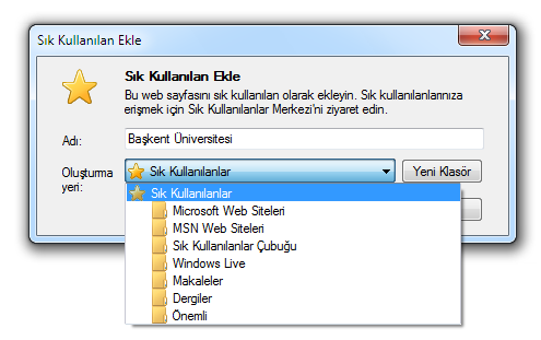 5.3. Yer İşaretlerini Klasörlere Yerleştirme Çok fazla adres saklamamız gerektiği zaman bu adreslere farklı klasörler altında toplayabiliriz.