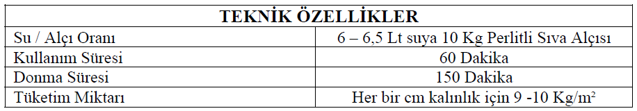 ġekil 2.1: Dikkat edilmesi gereken teknik özellikler Ortam sıcaklığının +5ºC nin üzerinde olduğundan emin olunuz. Gerekiyorsa ortamı nem yapmayan bir ısıtıcı ile ısıtınız. 1.2.2.1. Alçı Sıva Harcının Hazırlanması Buraya kadar anlatılan aşamaları tamamladıysanız alçı sıva harcını hazırlamaya başlayabilirsiniz.