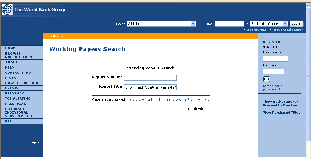Advanced search Herbir raporun bir numarası vardır.