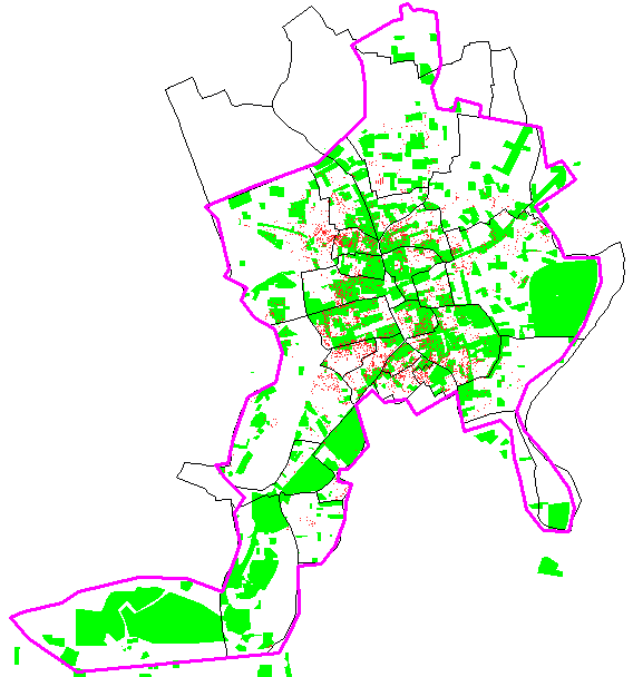 1985 Planinda Yapilan Plan Tadilatlarinin Gösterimi Legend Plan Tadilatı Yapılan alanlar 1082 ha 1985 Plan Sınırı 2500 ha Plan Tadiları Harita 1.