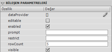 1.4.4. ComboBox ComboBox bileşeni, kullanıcının açılır bir listeden tek bir seçim yapmasına olanak sağlar. ComboBox statik veya düzenlenebilir olabilir.