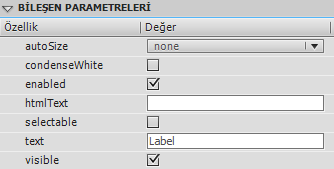 + işaretini tıklayın ve ögelerin değerlerini isteğinize uygun şekilde düzenleyin. Onaylayarak pencereyi kapatın. 1.4.5. Label Resim 1.