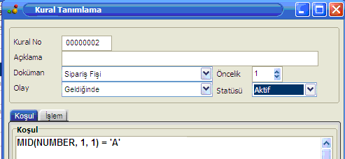 Bu alanların değer girişinde farklı lan tek knu ilgili fişin alanlarını yazdığımız mail içerisinde kullanabilmemizdir.