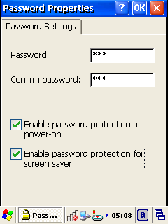 8.3.12 Password El terminalinin kullanımında şifreli girişin yapılması sağlanır.