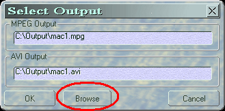 Daha sonra ana pencerede bulunan resimli butona tıklayınız. Output Setting penceresi açılır. Aşağıda görüldüğü üzere (1) numaralı seçim ile çıkış formatı belirlenir.