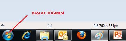 Windows 7 49 Başlat düğmesi genelde ekranın sol alt köşesinde olur.