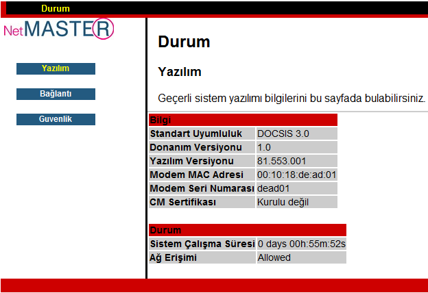 4. Web Tabanlı Yönetim Varsayılan ayarlara veya sorun giderme için hızlı denetleme tanılamalarına kolay erişim için bir web tabanlı grafiksel kullanıcı arayüzü erişiminiz için kuruludur.