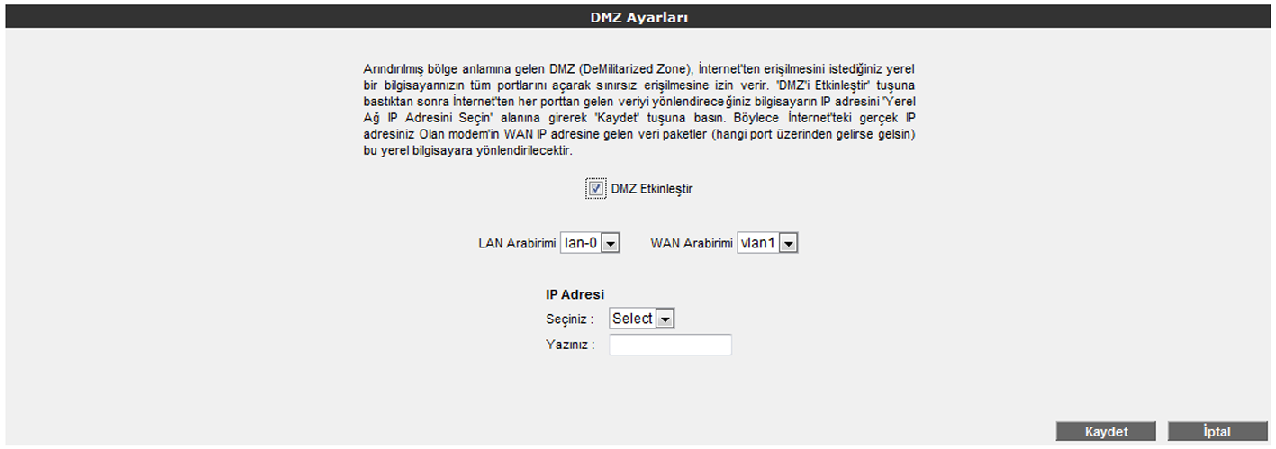 Kaydetme işlemi tamamlandıktan sonra aşağıdaki ekran gelecektir. Burada yaptığınız Port yönlendirme işlemi ile ilgili bilgileri göreceksiniz.