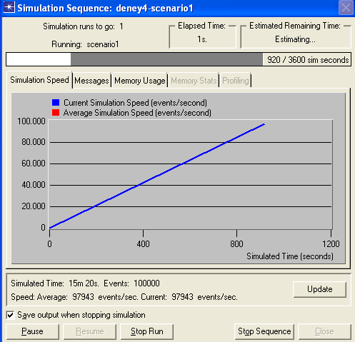 b- Duration kutusun a 0.5 yazarak simülasyonun.5 saat için yapılacağı belirtilmiş olur. c- OK yaptığınız andan itibaren simülasyon çalışmaya başlayacaktır. Aşağıdaki dialog kutusu oluşacaktır.