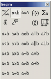 34 Referans Formül-Canavar Math Math da formüller do rudan Seçim penceresi üzerinden oluflturulabilir. Bir t klamayla komut pencerede görünür.