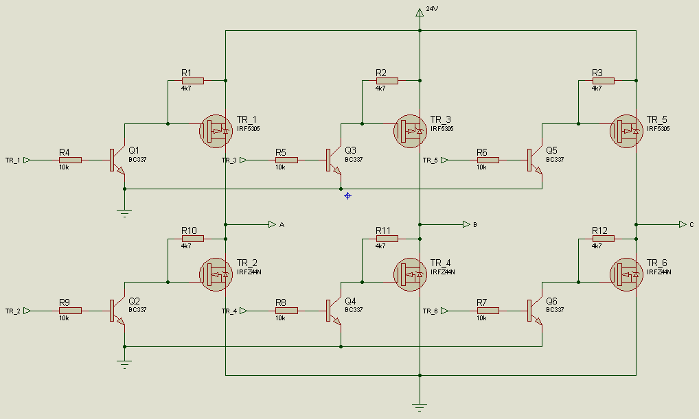 sağlar. Q4 transistörünün iletime geçmesi ile de TR_4 transistörünün girişine 0 volt uygulanarak transistör kesime gider. Tablo 7.6. da Tablo 7.5.