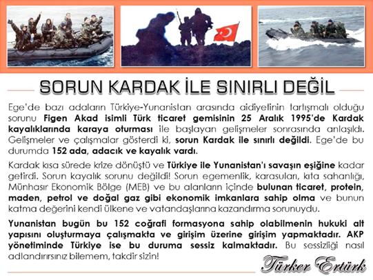 Sorun Kardak ile sınırlı değil Türker Ertürk, 11 Nisan 2015