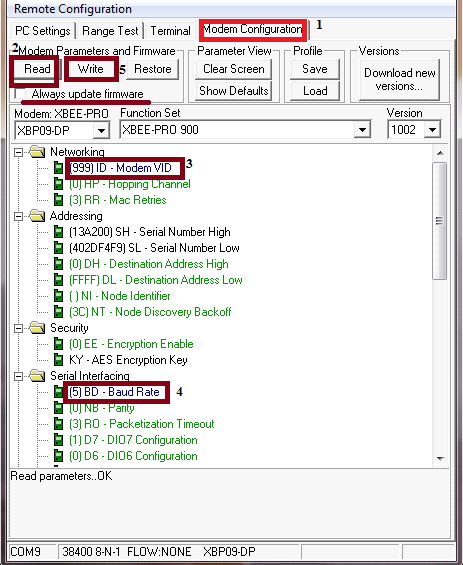 Şekil 4.40. Xbee modem konfigürasyonu 12- Always Update Firmware linki işaretlenir (Her zaman işaretli kalmalıdır). 13- Başlangıç ayarları görmek istenirse Show Defaults linkine tıklanır.