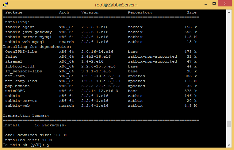 M. COŞAR/ ISITES2015 Valencia -Spain 1261 Şekil 2. ZabbixİçinGerekli Ön Paketlerin Kurulumu Yazılım paketlerinin sisteme yüklenmesinin ardından zabbix server modülünün kurulumuna geçilmelidir.