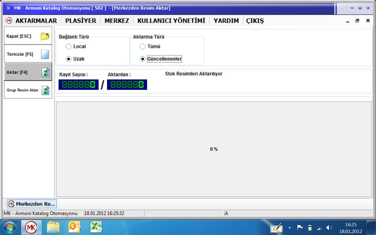 TEMİZLE TABLETTE VAR OLAN RESİMLERİ TEMİZLER AKTAR RESİMLERİ MERKEZDEN TABLETE AKTARIR.