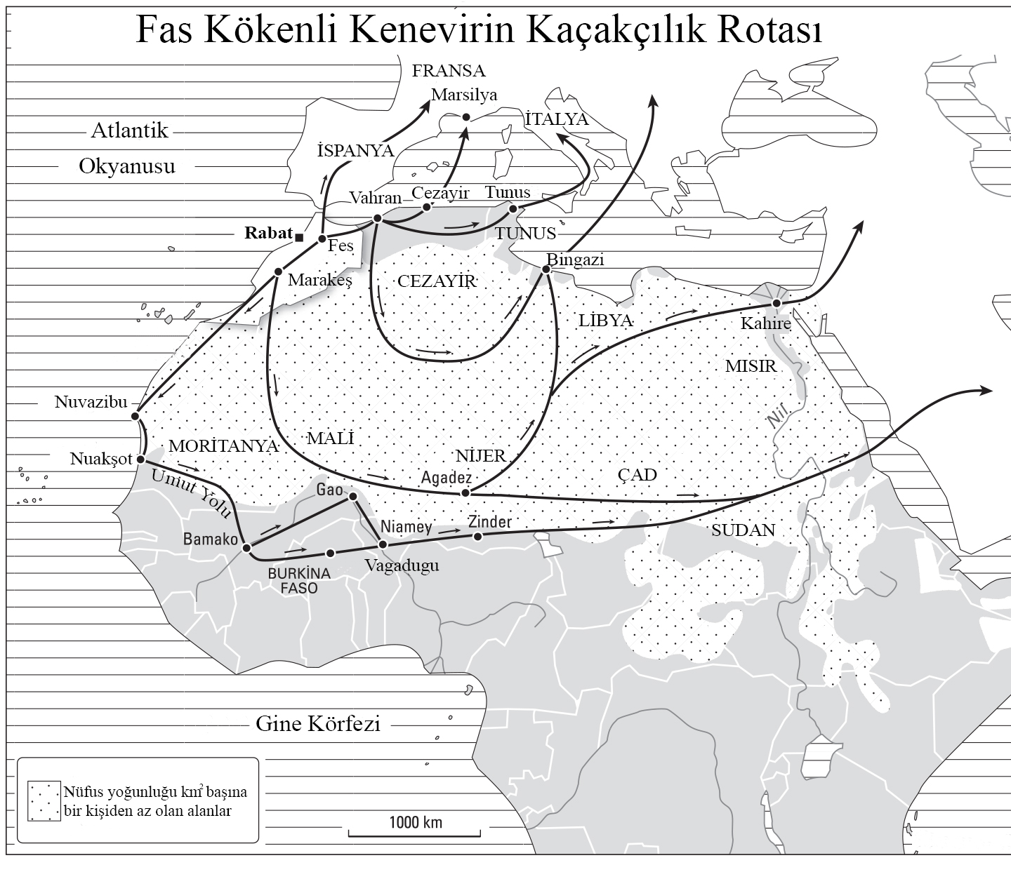 tir. Bu ürünlerden silah ve sigaranın kaçakçılık yapısından bahsettik. Yazının ikinci kısmında ise uyuşturucu kaçakçılığında Sahra-Sahil bölgesi vurgulanarak Batı Afrika nın yeri incelenecektir.