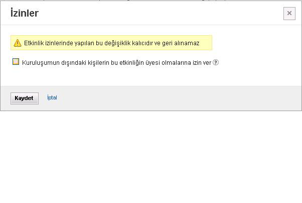 Topluluk etkinliğini güncelleştirme Topluluk özelse, ilişkilendirildiği tüm etkinlikler de özel olur.