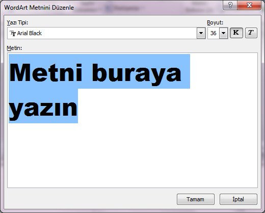 6.4. WordArt Ekleme / Silme Belgenizde görsellik çok önemlidir. Bu görselliği WordArt ile sağlayabilirsiniz. WordArt eklemek için; Ekle sekmesine tıklatılır. Metin grubundan WordArt simgesi tıklanır.