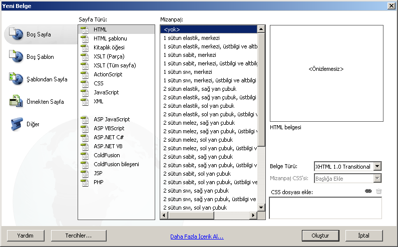 Bölüm 1 Dreamweaver Temelleri 11 Yeni Bir Sayfa Oluşturmak ve Kayıt Etmek Yerel sitenizi tanımladıktan sonra Web sayfalarınızı oluşturmaya ve bunlarla çalışmaya hazırsınız demektir.