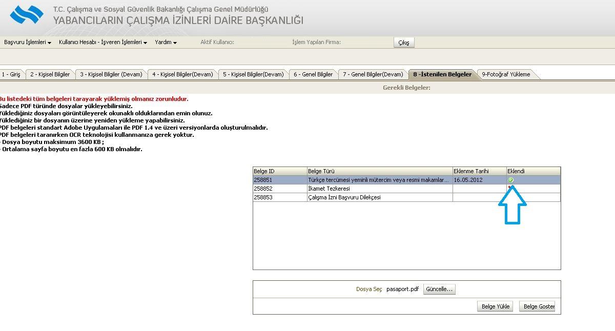 ADIM-27/A -(1) Yüklemek istediğiniz belgenin üzerine tıklayınız. -(2) Aşağıda açılacak Dosya Seç butonuna tıklayarak, taranmış belgeyi bilgisayarınıza yüklediğiniz hedefi işaretleyiniz.