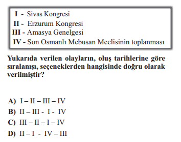 TC İNKILAP TARİHİ ve ATATÜRKÇÜLÜK SINAVI ÖRNEK SORULARI 2014 Yerleştirme Sınavı