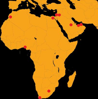 Orta Doğu ve Afrika daki İlk 10 Hedef Şehir Orta Doğu ve Afrika nın ilk on hedef şehri Şekil 21 ve Tablo 9 da gösterilmektedir. Dubai, 11.