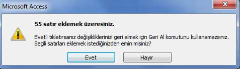 12) (3), (4), (5), (6), (7), (8), (9) adımlarını tekrar uygulayarak alan düzeltmesinden sonra Eylem Sorgusunu tekrar hazırlayıp çalıştırınız.