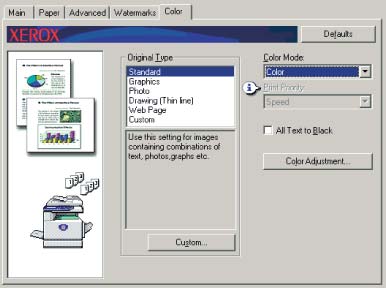Yazıcı Sürücülerini Ayarlama Windows XP'de Yazdır penceresi 3. Windows 95/98/Me/NT 4.0'da, [Özellikler] düğmesini tıklatın. Windows 2000'de görüntülenen sekmeyi tıklatın.