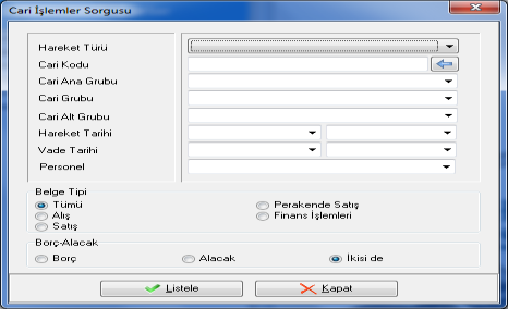 6.18. Kasa İşlemleri ve Cari İşlemler Raporu POLOSoft MikroKobi Kasa İşlemleri Raporunda sorgu kriterlerine göre kasa raporu alınır. Seçilen kasa hareket listesi alınır.