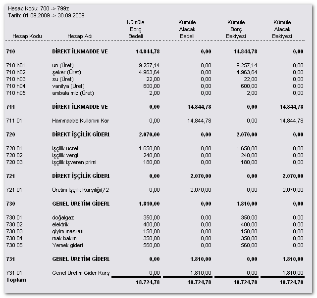 Yansıtma Öncesi Durum Yansıtma ve Kapanış türündeki kayıtlar alınmaz.