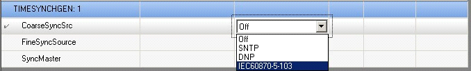 Bölüm 15 1MRK 505 280-UTR - Temel IED fonksiyonları Kapalı SNTP IRIG-B SenkAna parametresi, iletişim şebekesinde (IEC61850-8-1) bağlı IED sisteminde zaman senkronizasyonu için IED'nin ana birim olup