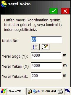 Sayfa26 Dikkat : Bu işlem öncesinde dönüşümde kullanılacak noktaların Ortalama Okuma metodu kullanılarak, ITRF koordinat sisteminde okunmuş olması gerekmektedir.