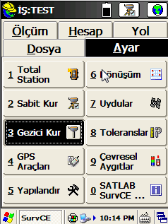 Güncel sekmesinde; Üretici : SATLAB Model : isurvey SL500 seçilir.