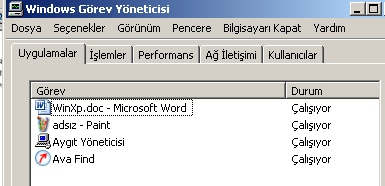 Görev yöneticisi:windowsda en çok kullanılan programlardan bir tanesidir.