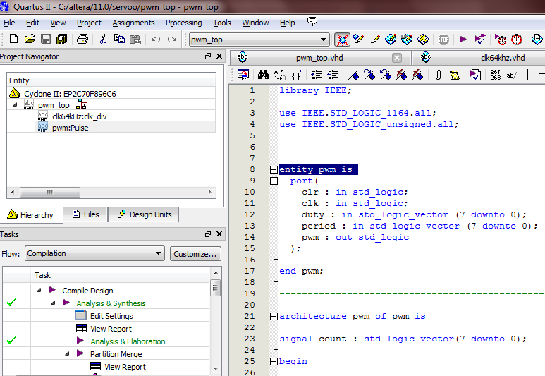 Şekil 5: Vhdl Clock Sinyali Bu vhdl kodlarımızda devremizin çalışması için kendi içinde gerekli olan 50Mhz lik clock sinyalinin çalışması için gereli kodlar yazılıyor.