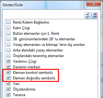 18 Eleman kontrolü ve doğrultu sembollerine hızlı erişim Allplan 2013 Eleman kontrolü ve doğrultu sembollerine hızlı erişim Karmaşık çizimler veya dış konturlara yüzey elemanları atanması söz konusu